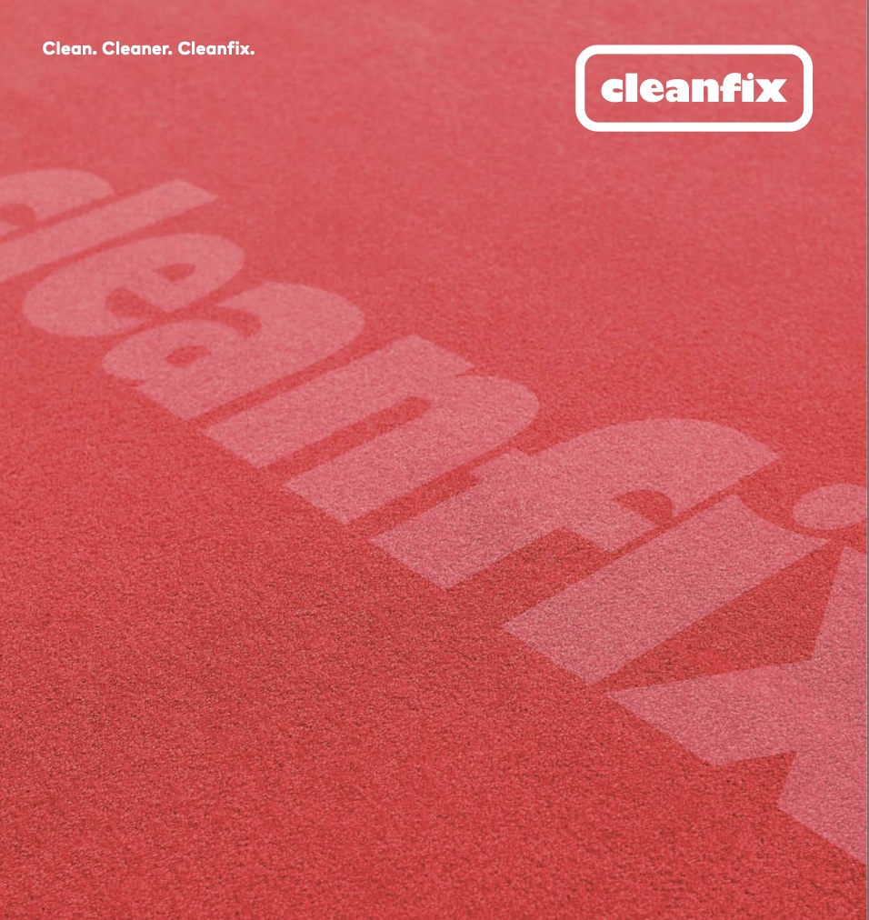Label showing Cleanfix logo